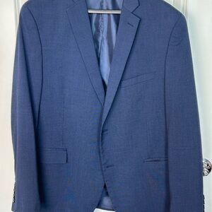 Alfani Navy Blue Wool Blend Single-Breasted Blazer